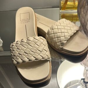 Dolce Vita Clear Cream Braided Slide Sandals - Women’s size 9